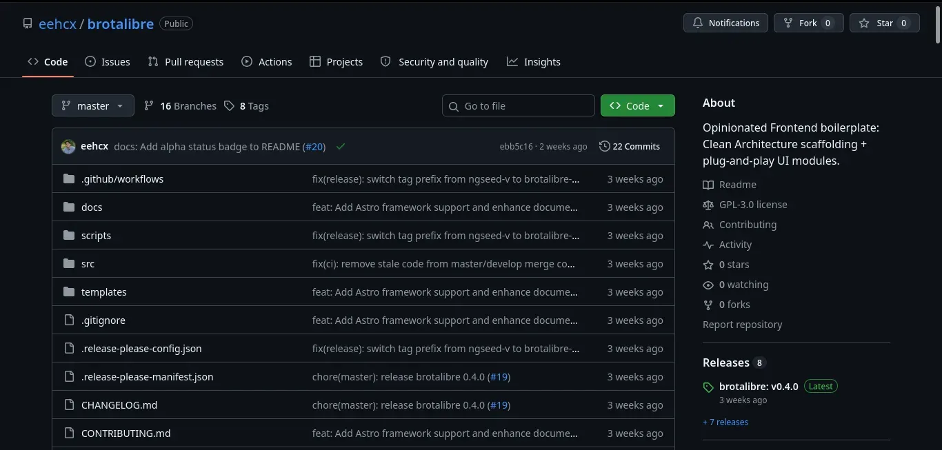 CLI de BrotaLibre en ejecución
