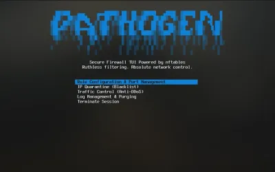 Interfaz TUI de Pathogen Firewall
